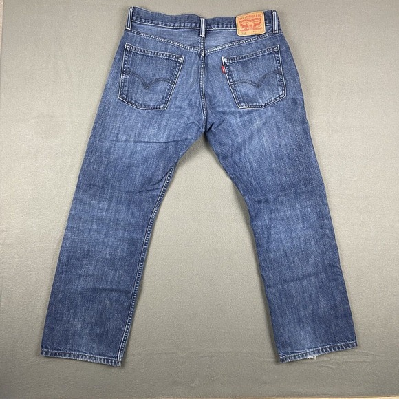 Levis 514 Jeans Mens SZ 34x39* Med Blue Wash Denim Stretch - Picture 2 of 11